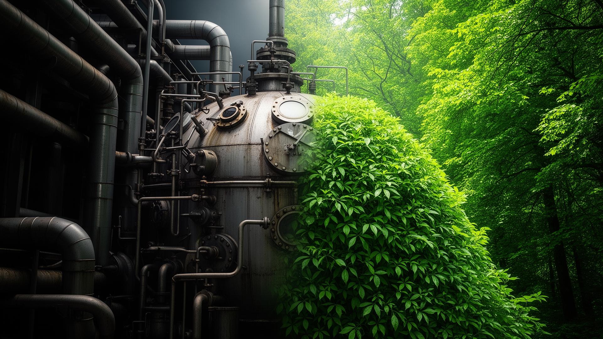 Industrial pyrolysis plant integrated with surrounding green environment